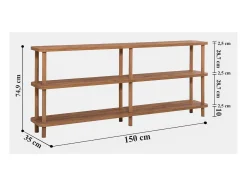 Estante rústico en MDF revestido de melamina – 150 cm – Pinheiro Atlântico