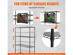 Estante SucceBuy Estante de Almacenamiento para Garaje, Soporte de Almacenamiento con 4 Niveles Ajustables, Carga de 318KG