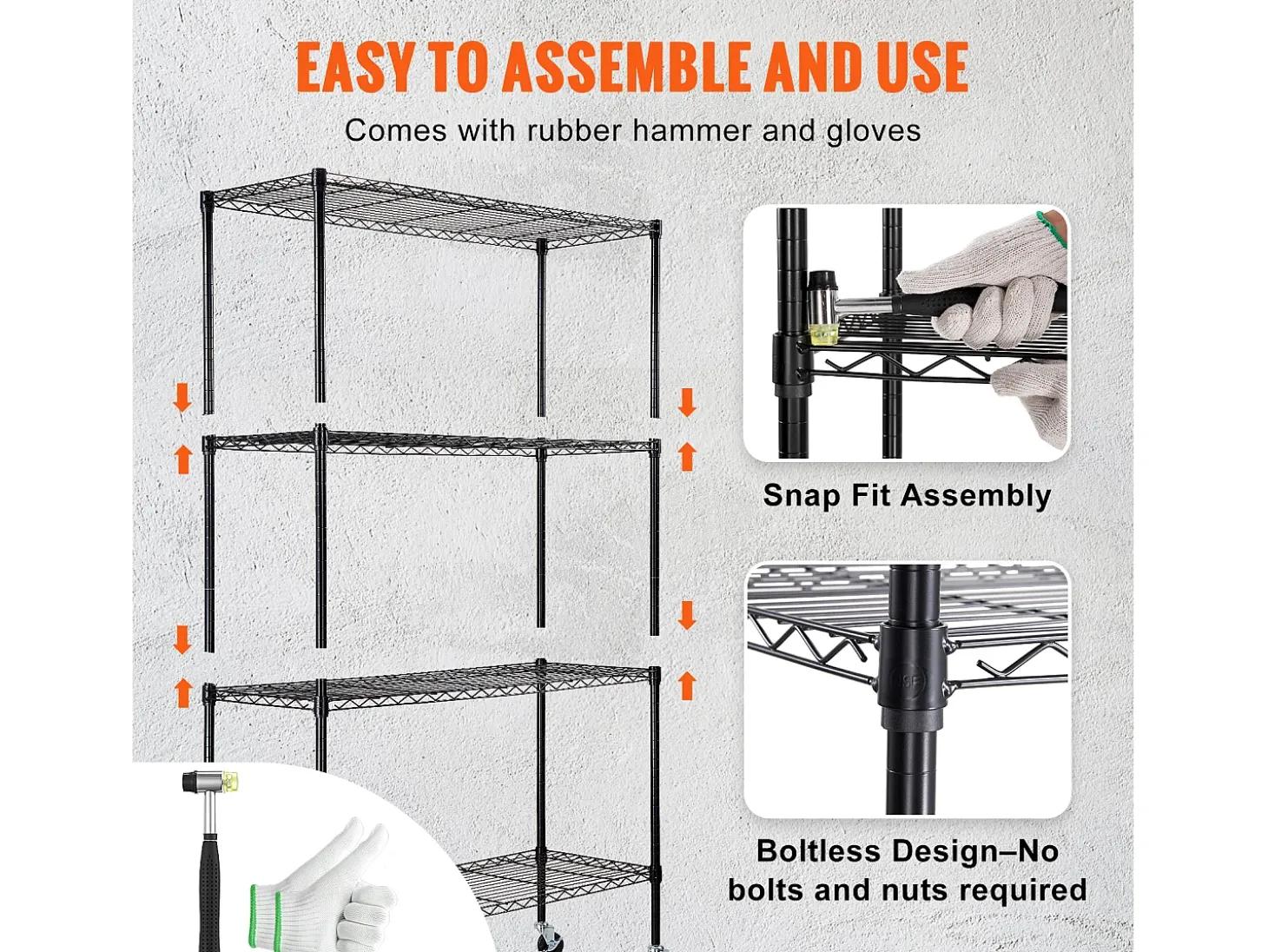 Estante SucceBuy Estante de Almacenamiento para Garaje, Soporte de Almacenamiento con 4 Niveles Ajustables, Carga de 318KG