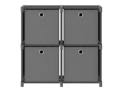 Estantería 4 cubos con cajas Gris 69x30x72,5 cm Tela