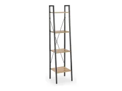 Estantería - Escalera de diseño 34 x 148 cm estilo roble y acero negro Loggia