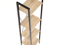 Estantería - Escalera de diseño 34 x 148 cm estilo roble y acero negro Loggia