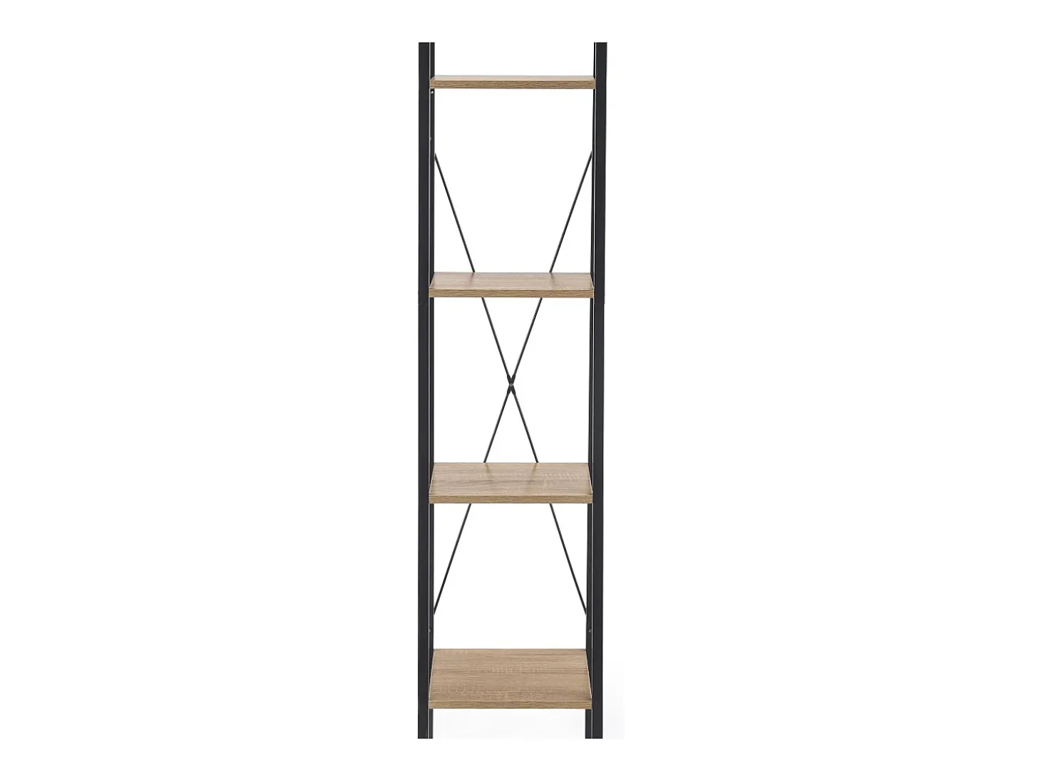 Estantería - Escalera de diseño 34 x 148 cm estilo roble y acero negro Loggia