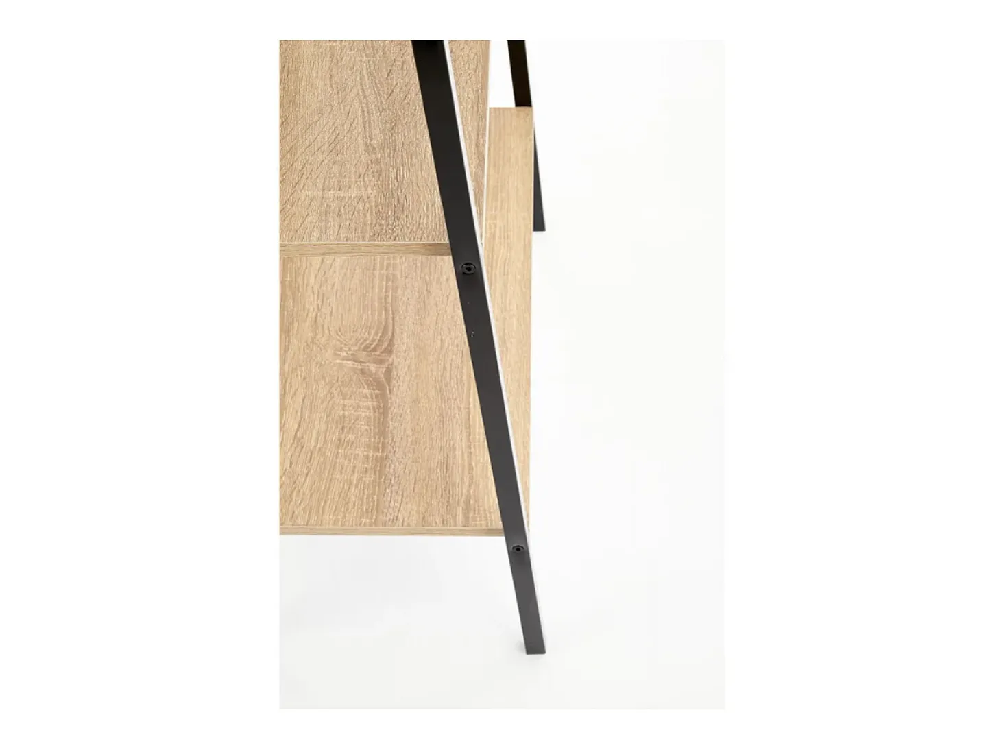Estantería - Escalera de diseño 34 x 148 cm estilo roble y acero negro Loggia