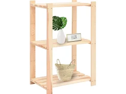 Estantería 3 niveles 2 unidades madera pino maciza 150 kg ES110962