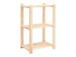 Estantería 3 niveles 2 unidades madera pino maciza 150 kg ES110962