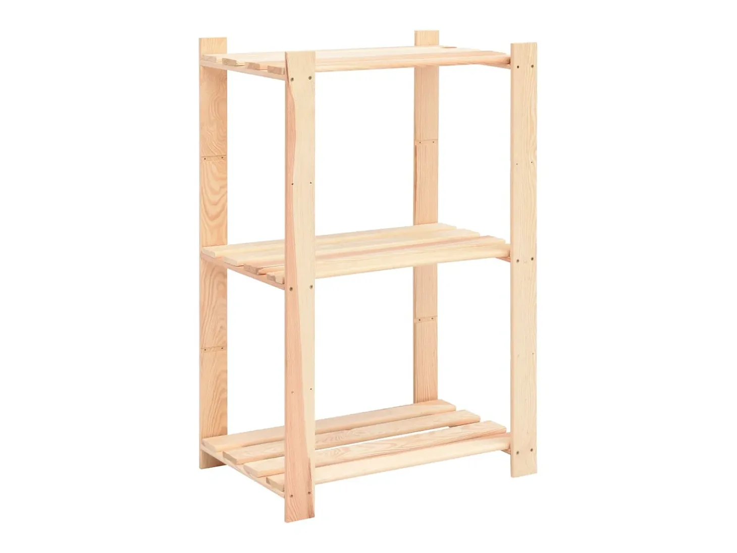 Estantería 3 niveles 3 unidades madera pino maciza 150 kg ES185494