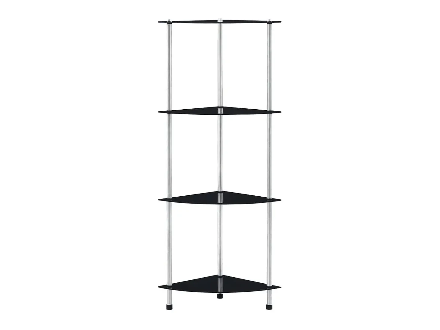 Estantería 4 niveles cristal templado negro 30x30x100 cm ES640584