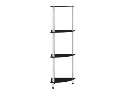 Estantería 4 niveles cristal templado negro 30x30x100 cm ES640584