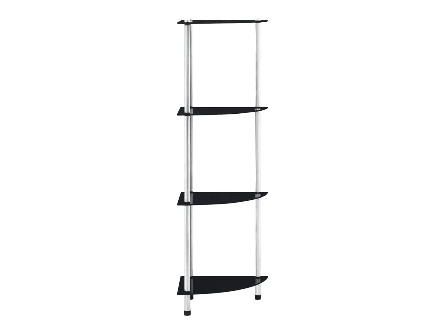 Estantería 4 niveles cristal templado negro 30x30x100 cm ES640584