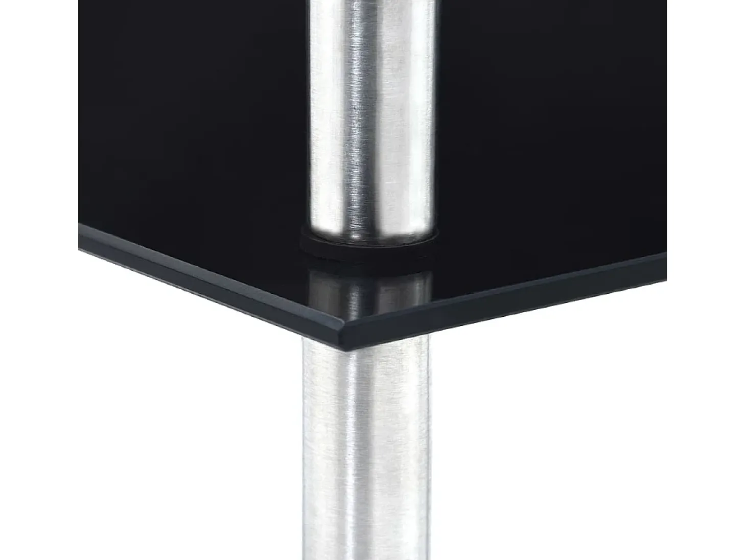 Estantería 4 niveles cristal templado negro 30x30x100 cm ES640584