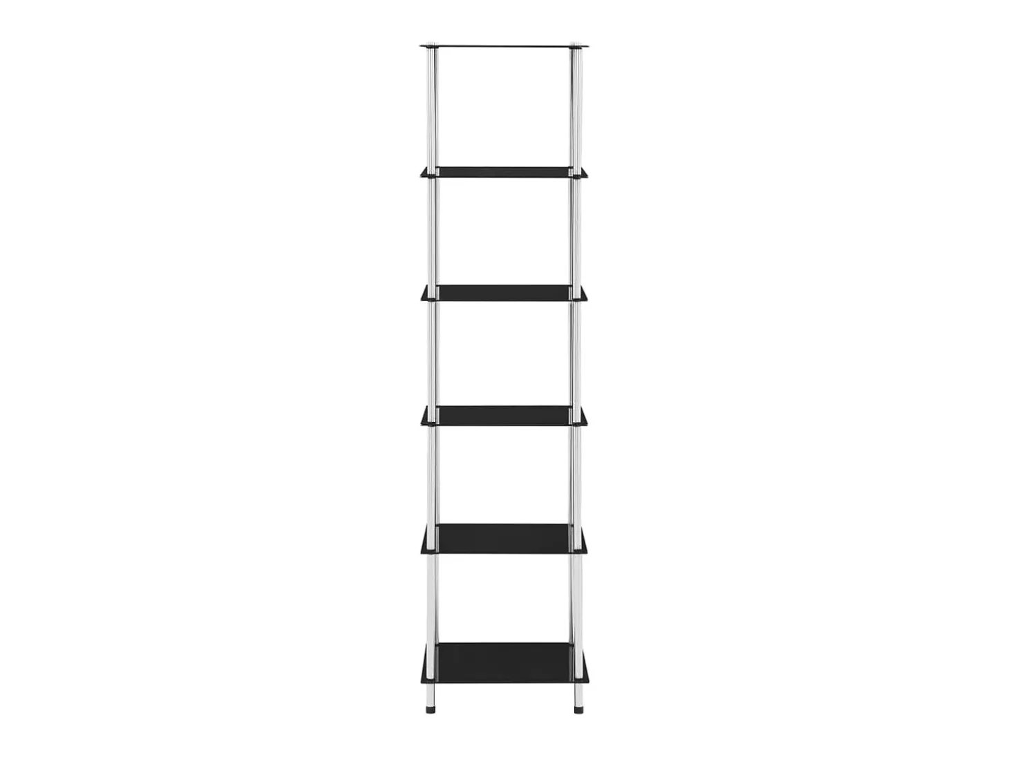 Estantería 6 niveles cristal templado negro 40x40x160 cm ES333245