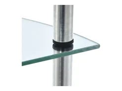 Estantería 4 niveles cristal templado transparente 30x30x100 cm