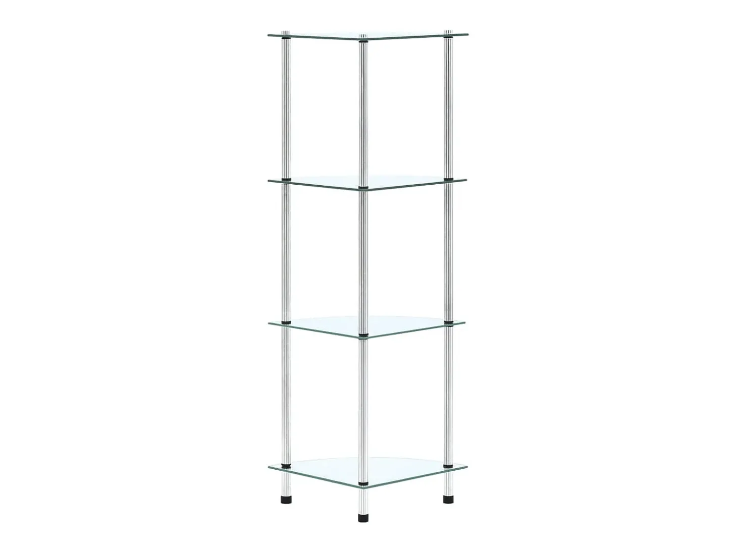 Estantería 4 niveles cristal templado transparente 30x30x100 cm
