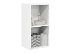 Estantería 2 niveles madera contrachapada blanco 40x30x76,5 cm