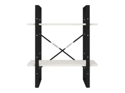 Estantería 2 niveles madera maciza de pino blanco 60x30x70 cm