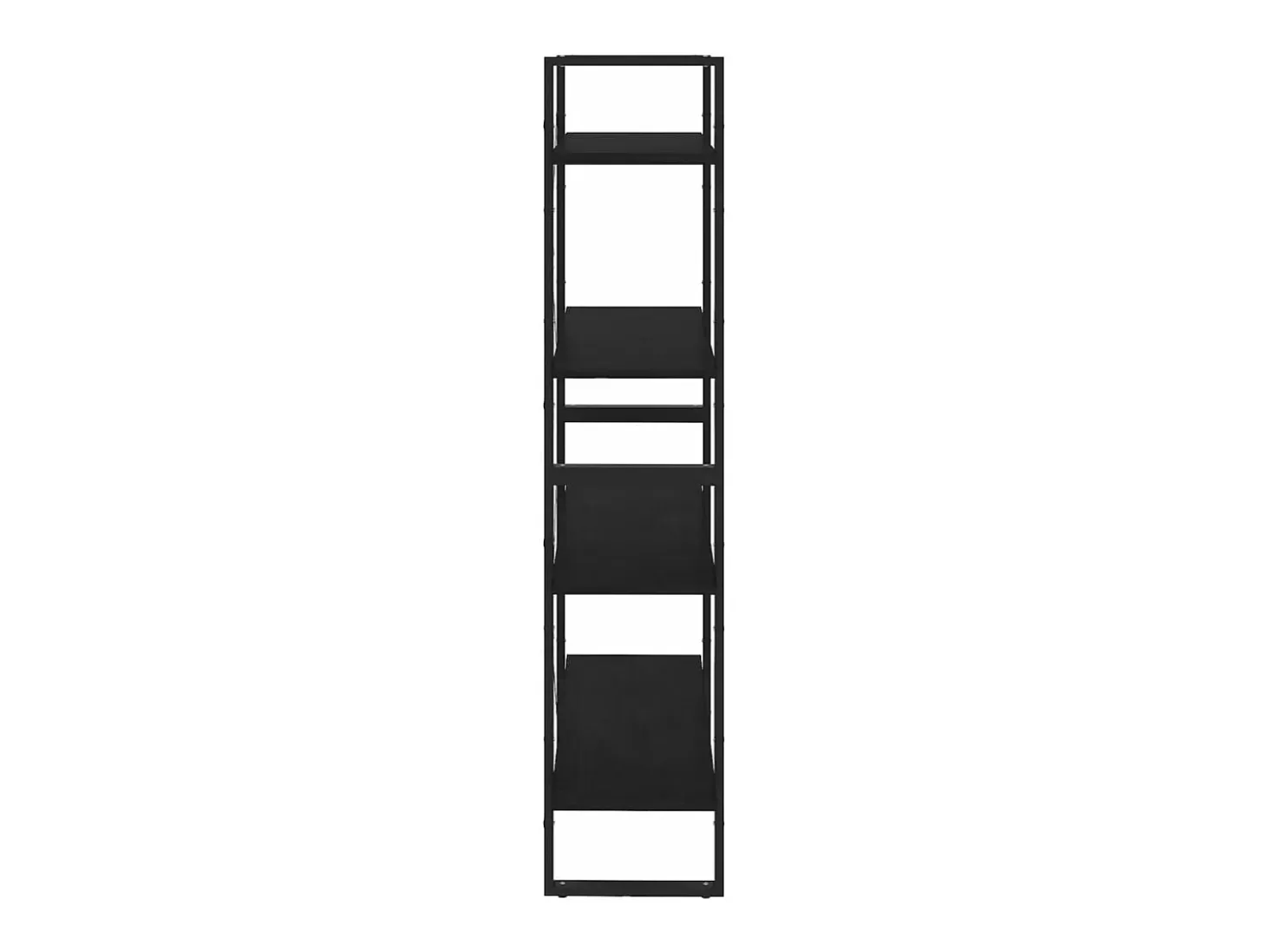 Estantería 4 niveles madera maciza de pino negro 80x30x140 cm