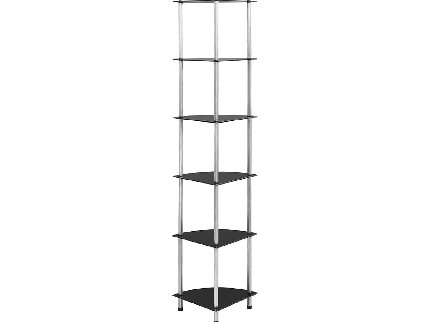 Estantería 6 niveles vidrio templado negro 30x30x160 cm ES941654