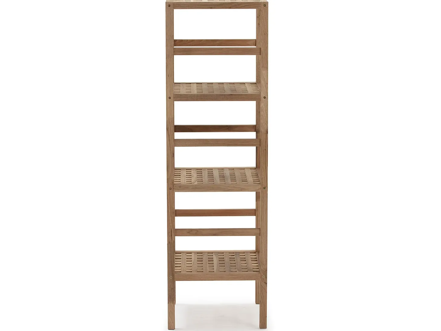 Estantería Alam de madera de nogal, 117,5 cm altura con 4 niveles