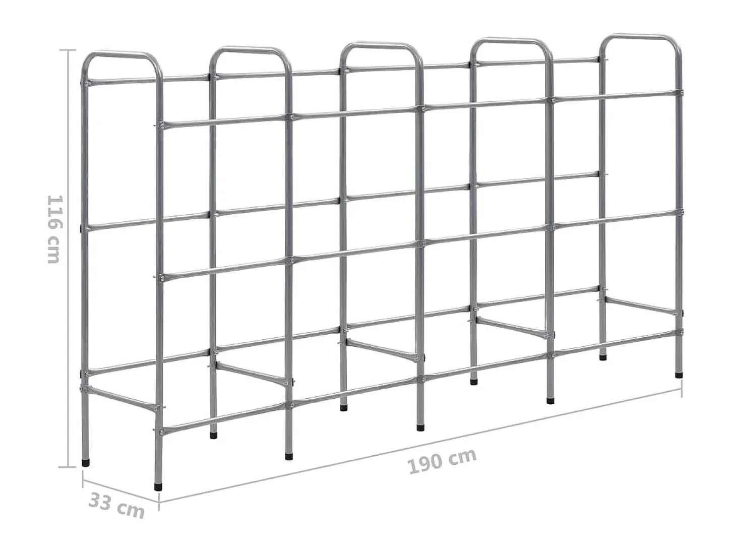 Estantería almacenaje para 12 cajas acero plateado 190x33x116cm ES521764