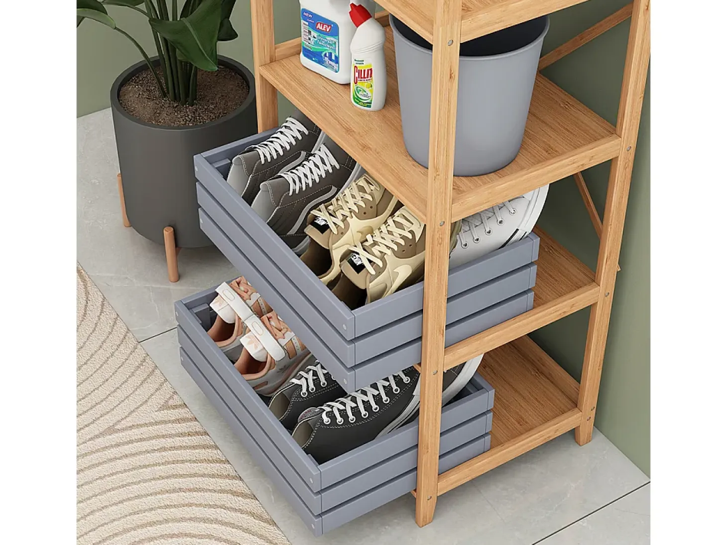 Estantería bambú 48.3x35.5x114 novaro