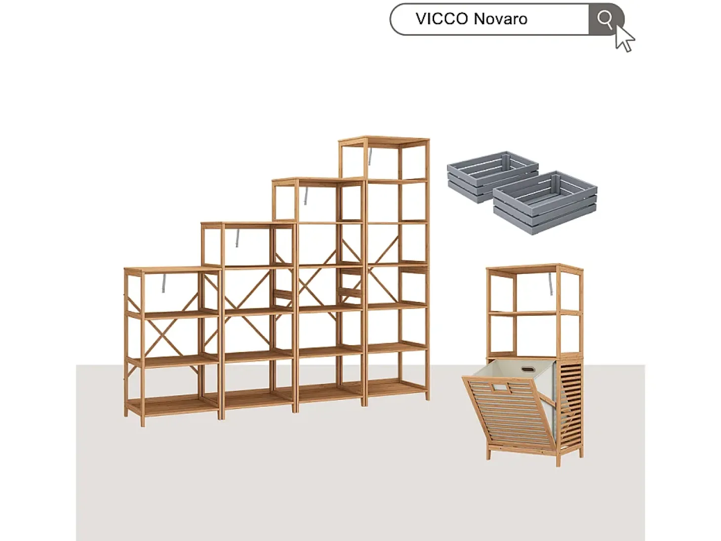 Estantería bambú 48.3x35.5x114 novaro