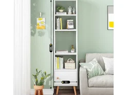 ESTANTERÍA BLANCA PARA LIBROS ESTANTES ALTOS ESCANDINAVOS COLUMNA ARMARIO