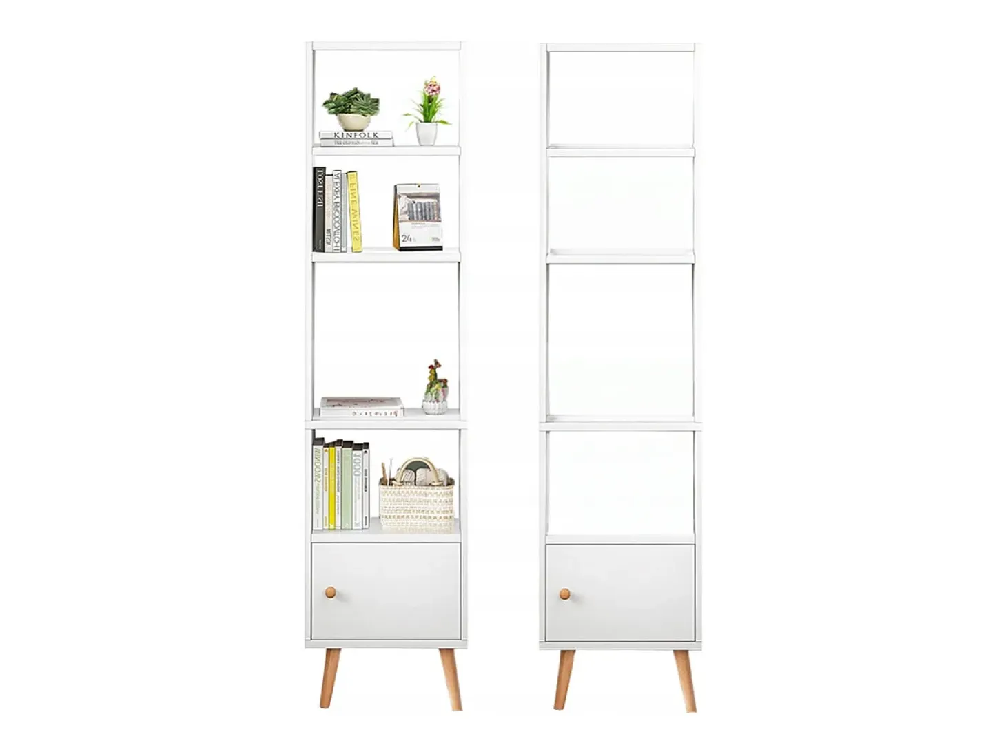 ESTANTERÍA BLANCA PARA LIBROS ESTANTES ALTOS ESCANDINAVOS COLUMNA ARMARIO