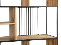 Estantería con 9 compartimentos de MDF y acero - Natural y Negro - LEMAVIA