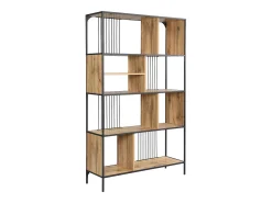 Estantería con 9 compartimentos de MDF y acero - Natural y Negro - LEMAVIA