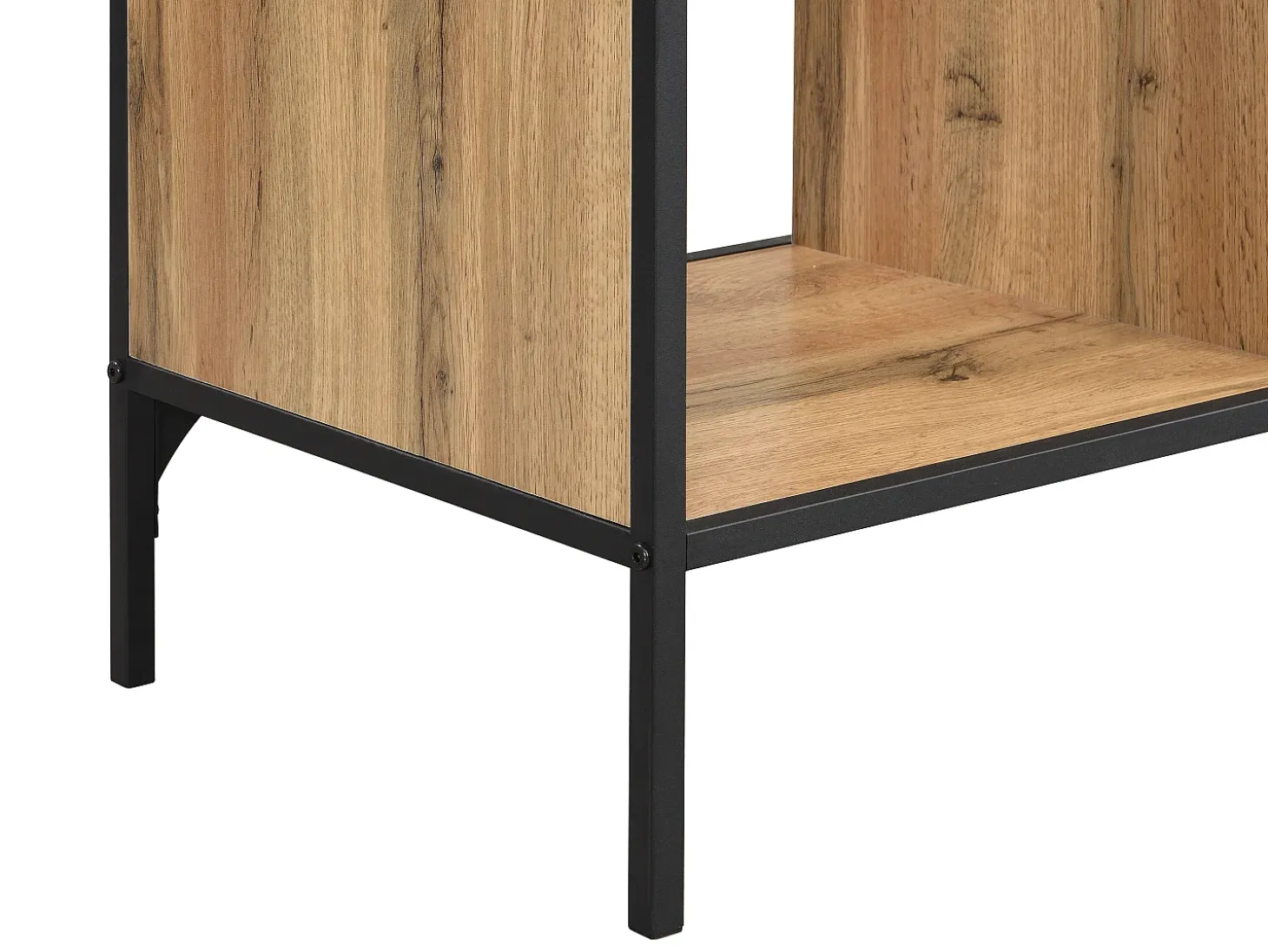 Estantería con 9 compartimentos de MDF y acero - Natural y Negro - LEMAVIA