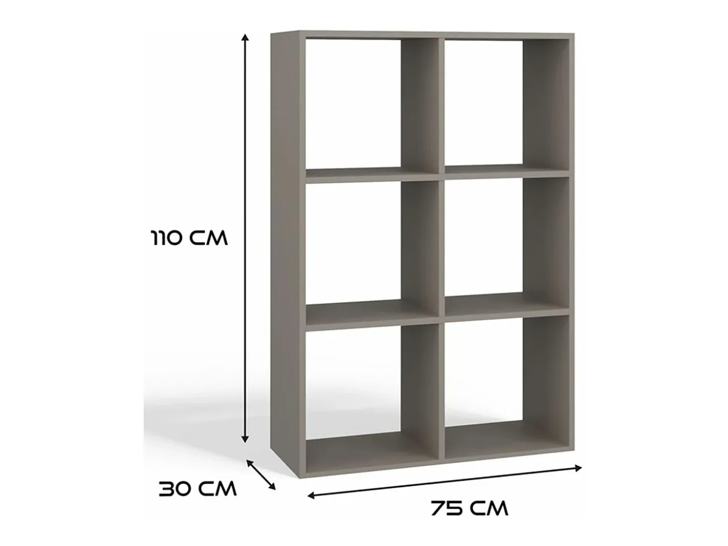 Estantería con 6 estantes - 110 cm - Roble artesanal - MALAX