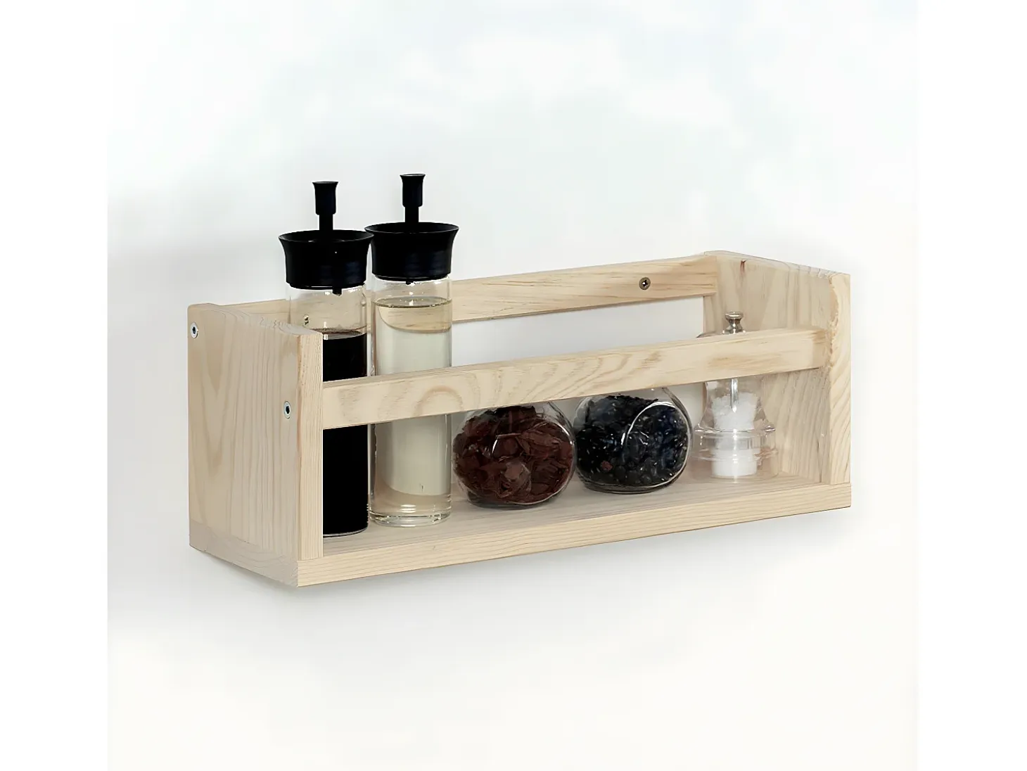Estantería con barra central de pino Kit Line 40 cm