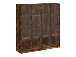 Estantería con puertas madera roble ahumado 136x37x142 cm
