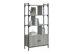 Estantería con puertas madera gris Sonoma 76,5x30x154,5 cm