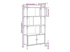 Estantería con puertas madera gris Sonoma 76,5x30x154,5 cm