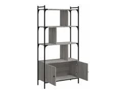 Estantería con puertas madera gris Sonoma 76,5x30x154,5 cm