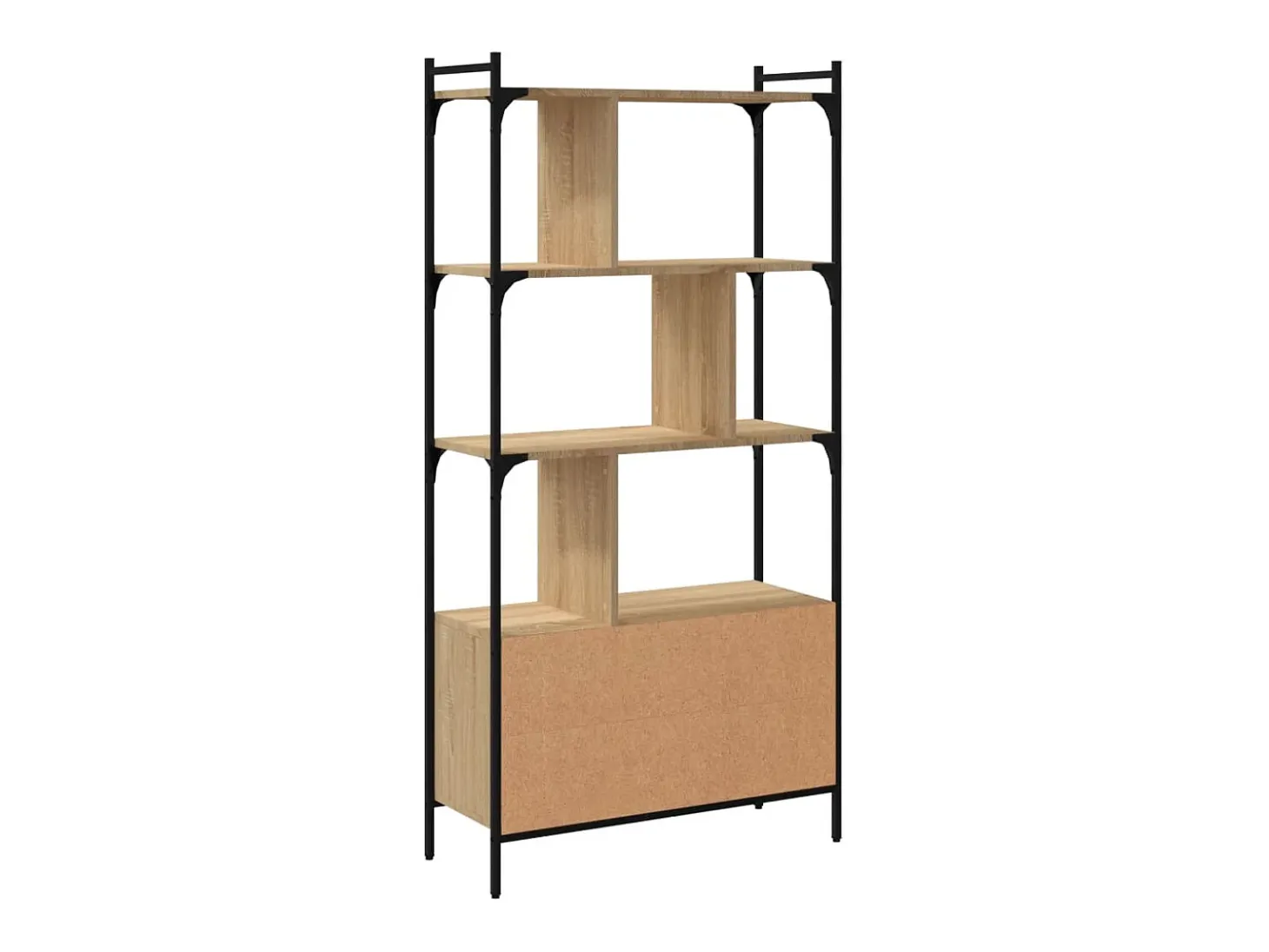 Estantería con puertas madera roble Sonoma 76,5x30x154,5 cm