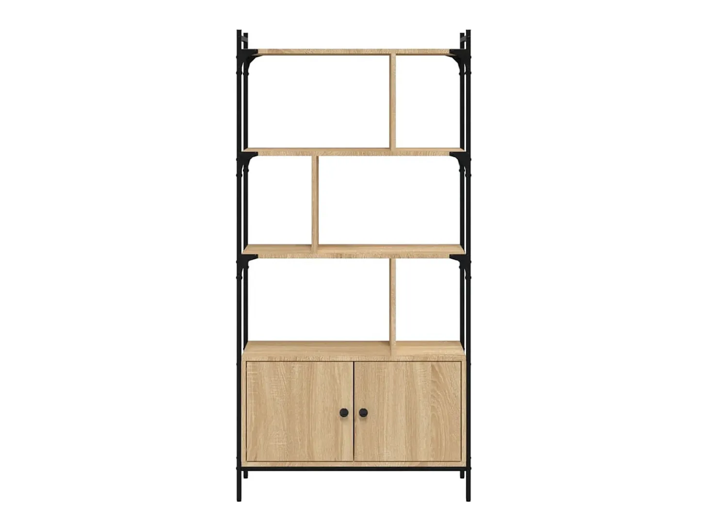 Estantería con puertas madera roble Sonoma 76,5x30x154,5 cm