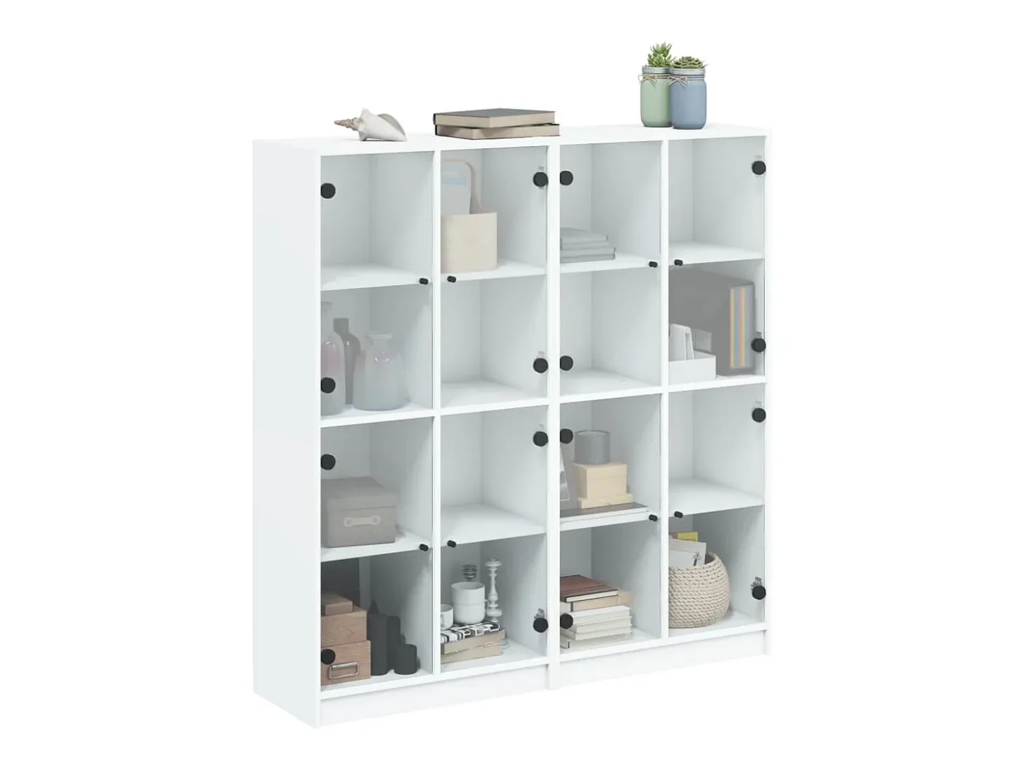 Estantería con puertas madera de ingeniería negro 136x37x142 cm