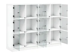 Estantería con puertas madera de ingeniería negro 136x37x109 cm