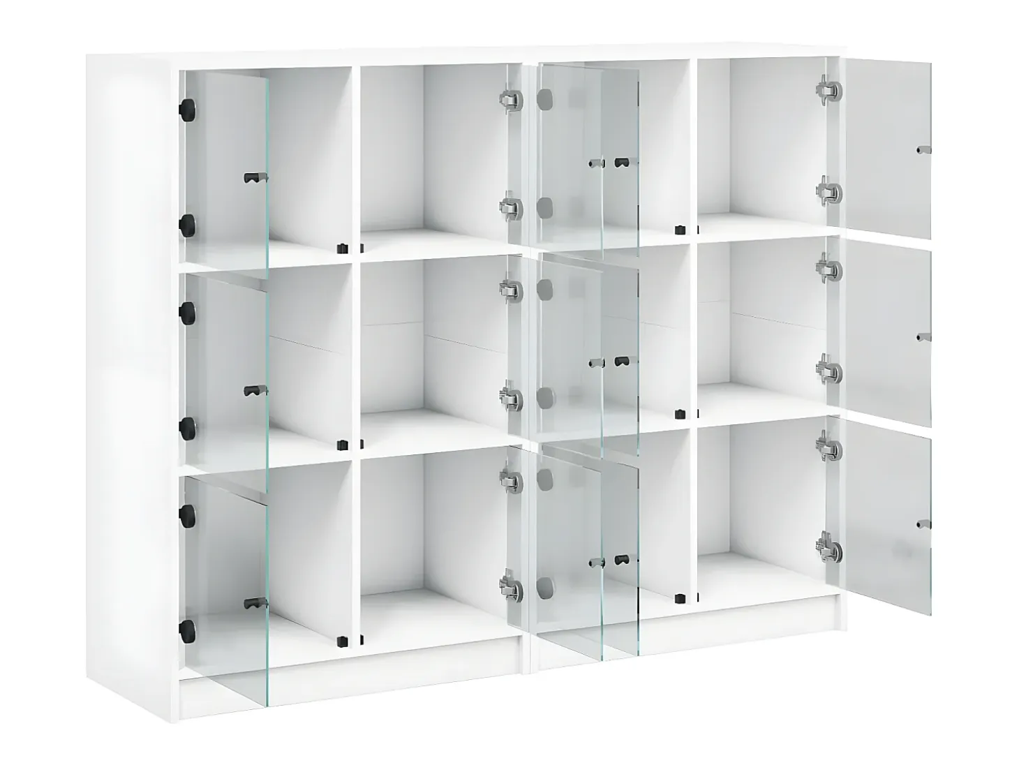 Estantería con puertas madera de ingeniería negro 136x37x109 cm