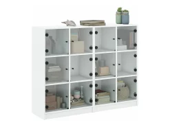 Estantería con puertas madera de ingeniería negro 136x37x109 cm