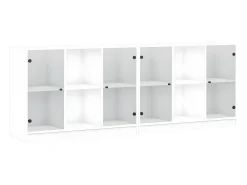 Estantería con puertas madera de ingeniería negro 204x37x75 cm