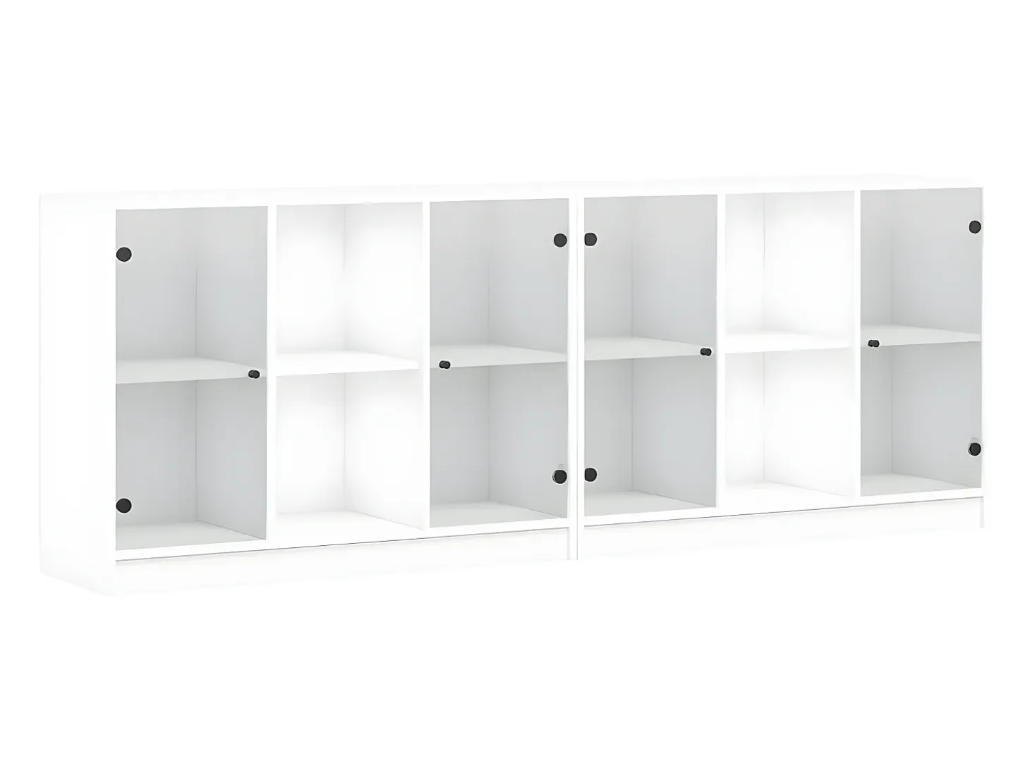 Estantería con puertas madera de ingeniería negro 204x37x75 cm