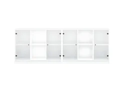 Estantería con puertas madera de ingeniería negro 204x37x75 cm