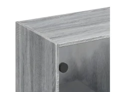 Estantería con puertas madera gris Sonoma 136x37x142 cm
