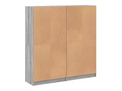 Estantería con puertas madera gris Sonoma 136x37x142 cm