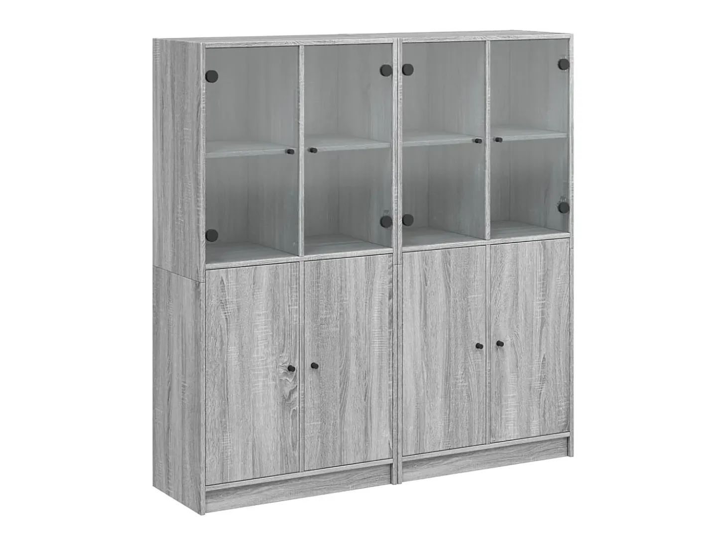 Estantería con puertas madera gris Sonoma 136x37x142 cm