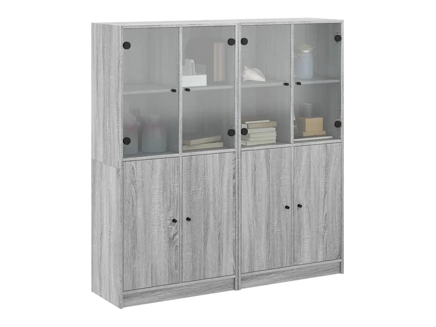 Estantería con puertas madera gris Sonoma 136x37x142 cm